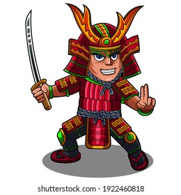 Samurai Warrior Chibi Mascot Logo Design