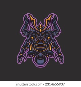 Samurai warrior e sport logo vector art