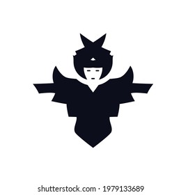 Samurai warrior emblem logo icon Protective ammunition armor helmet sign symbol Game sport design Cartoon children's style Fashion print clothes apparel greeting invitation card flyer poster banner