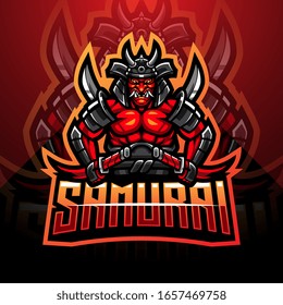 Samurai warrior esport mascot logo design