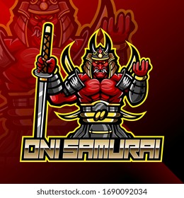 Samurai warrior esport mascot logo design