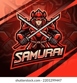 Samurai-Krieger-Esport-Maskottlogo-Design