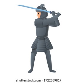 Icono del guerrero samurai. Caricatura de samurai icono vectorial para el diseño web aislado en fondo blanco