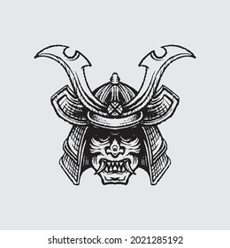 Samurai-Krieger-Illustration. Kreatives Design.