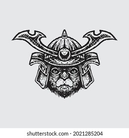 Samurai-Krieger-Illustration. Kreatives Design.