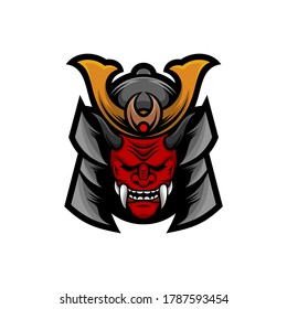 Vector de diseño de logotipo de guerrero de Samurai. Silhouette de Samurai. Ilustración de plantilla