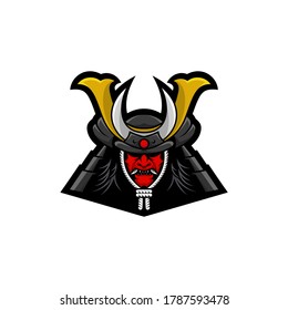 Vector de diseño de logotipo de guerrero de Samurai. Silhouette de Samurai. Ilustración de plantilla