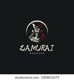 Samurai warrior Logo Design Vector. Silhouette of Samurai. Template illustration