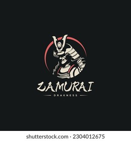 Samurai warrior Logo Design Vector. Silhouette of Samurai. Template illustration