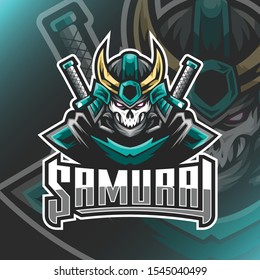 Samurai Warrior Logo Mascot Vector Illustration