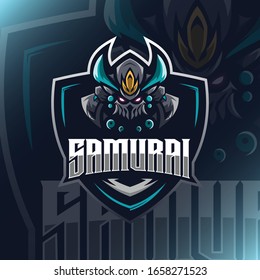 Samurai Warrior Logo Mascot Vector Illustration for template