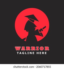 Das Samurai-Warrior-Logo ist ein Silhouette-Logo, das sehr einfach und cool ist, vor allem für die Marke Distro-Kleidung oder einige Produkte, die nach Japan und Samurai riechen.