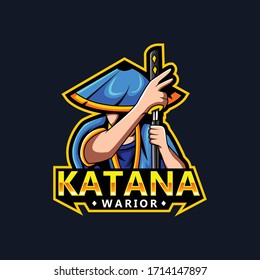 Samurai Warrior Mascot Logo for Gaming, Stream Channel or Community