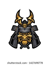 Samurai warrior mask ( color version )
