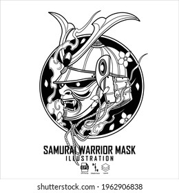 SAMURAI WARRIOR MASK ILLUSTRATION, READY FORMAT EPS 10