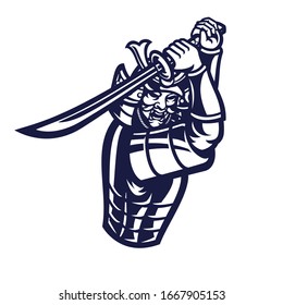 Samurai warrior mask vector illustration