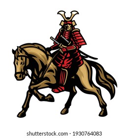 samurai warrior riding the horse