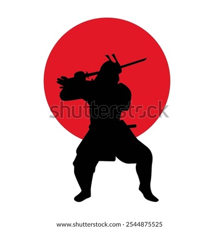samurai warrior silhouette red circle