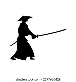 Samurai Warrior Silhouette Vector Template Stock Vector (Royalty Free ...