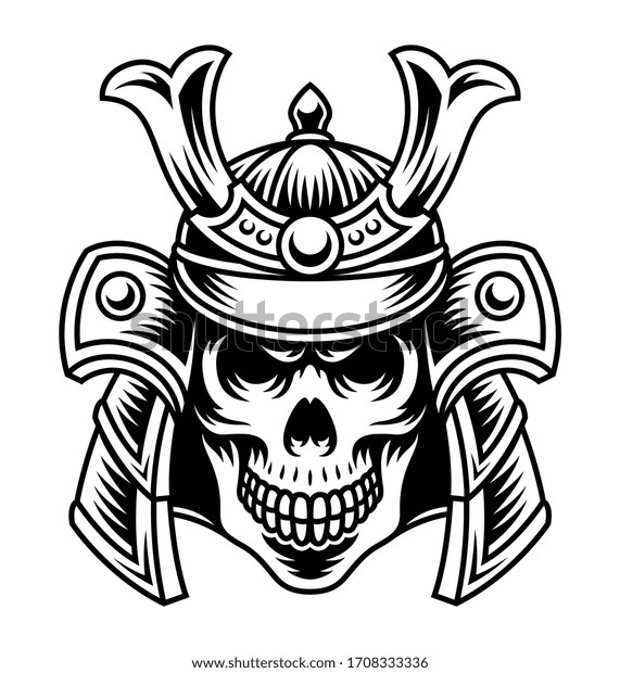 Samurai Warrior Skull Vector Illustration Stock Vector (Royalty Free ...