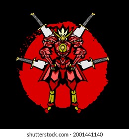 Samurai Warrior. vector illustration for sign, symbol, logo, icon, background