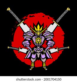 Samurai Warrior. vector illustration for sign, symbol, logo, icon, background