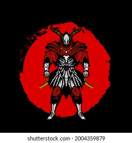 Samurai Warrior. vector illustration for sign, symbol, logo, icon, background