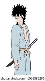 samurai watching illustration