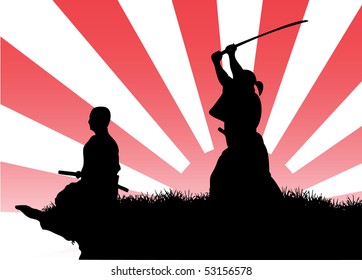 samurais' silhouette