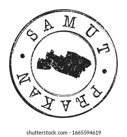 Samut Prakan, Thailand Map Postmark. A Silhouette Postal Passport. Stamp Round Vector Icon. Vintage Postage Designs.