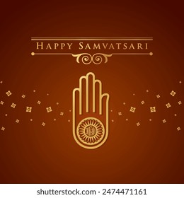 Samvatsari is a day of reflection, atonement, and reconciliation within the Jain community. Greetings design with illustration for Samvatsari.