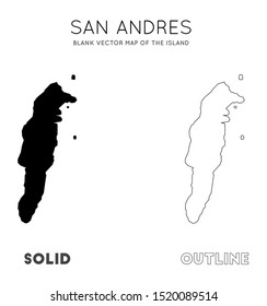 San Andres map. Blank vector map of the Island. Borders of San Andres for your infographic. Vector illustration.