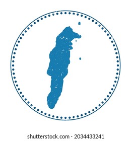 San Andres sticker. Travel rubber stamp with map of island, vector illustration. Can be used as insignia, logotype, label, sticker or badge of the San Andres.