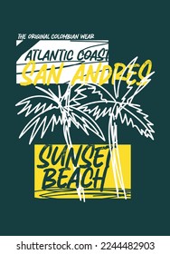 Sandstrand, atlantische Küste, T-Shirt-Design-Sportmode für Kinder