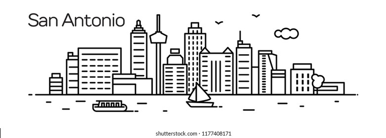 San Antonio city.For banner, web page, cards, presentation. Vector illustration