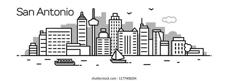 San Antonio city.For banner, web page, cards, presentation. Vector illustration