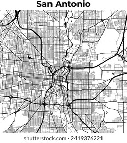 San Antonio City Map, Cartography Map, Street Layout Map