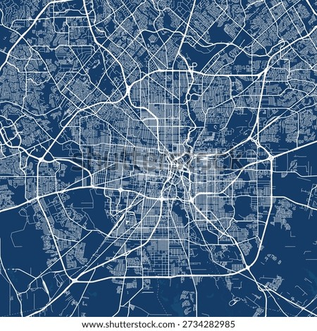 San Antonio City Map discover intricate details in this refined monochrome blueprint urban grid showcasing minimalist linework in a structured elegant design, emphasizing refined linework.
