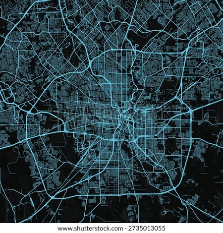San Antonio City Map discover the intricate monochrome beauty of paris urban layout rendered in neon cyan featuring refined linework and a structured grid, emphasizing refined linework.