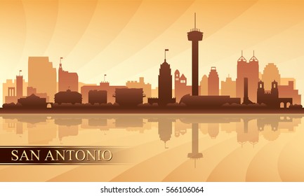 San Antonio city skyline silhouette background, vector illustration