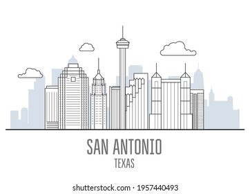 San Antonio city skyline - skyscrapers and landmarks of San Antonio, cityscape