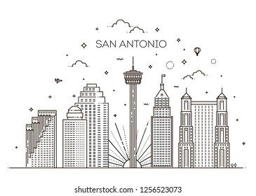 San Antonio city skyline vector background