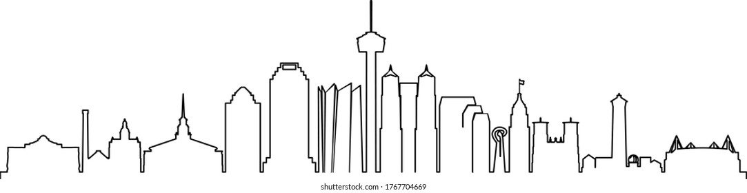 SAN ANTONIO City Texas Skyline Silhouette Cityscape Vector