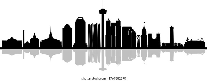 SAN ANTONIO City Texas Skyline Silhouette Cityscape Vector