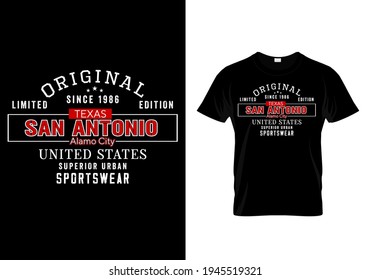 San Antonio City, Texas. vintage urban stylish typography t-shirt and apparel design. vector illustration print design for college and university.