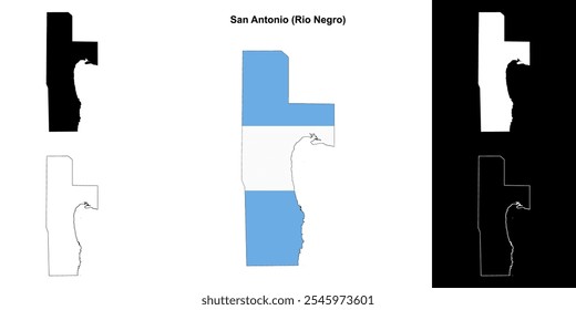 San Antonio department (Rio Negro) outline map set