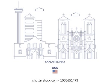 San Antonio Linear City Skyline, USA