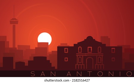 San Antonio Low Sun Skyline Scene