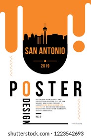 San Antonio Modern Web Banner Design with Vector Linear Skyline