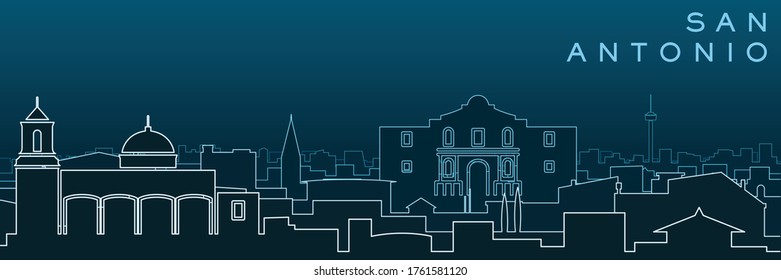 San Antonio Multiple Lines Skyline and Landmarks